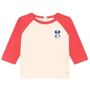 Petit Bateau A093B shirt met lange mouwen, wit Avalanche/Oursin Orange, 18 maanden voor baby's, wit/oranje (Oursin), 18 Maanden