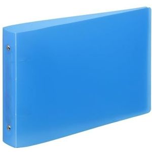 Viquel - Bristol ordner 14,8x21cm zacht en duurzaam - 2 ringen - A5 formaat (25x16,5cm) - Doorschijnend blauw