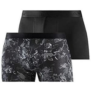 s.Oliver RED LABEL Bodywear LM s.Oliver boxershorts voor heren, 2 stuks, kleur bloem, zwart, passend (2 stuks), bloem zwart, M
