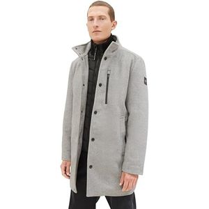 TOM TAILOR 2-in-1 wollen jas voor heren met geïntegreerde binnenjas, 30507-light Stone Grey Wool Twill, XL