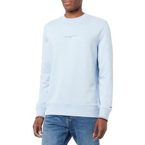 TOMMY HILFIGER Heren WCC TOMMY LOGO TIPPED CREWNECK, Blauw (Breezy Blue), M