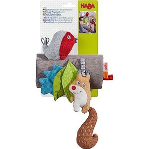 HABA Speelgoed voor Bosvrienden, eekhoorn, rammelaar, van wasbare stof, om op te hangen aan gezellig of kinderwagen, 306927, 306927, kleurrijk