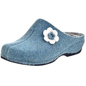 Manitu Home 320366 Damespantoffels, blauw, 42 EU