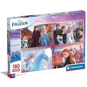 Clementoni - Disney Frozen Supercolor Frozen - 180 stukjes kinderen 7 jaar, puzzel cartoons, Made in Italy, meerkleurig, 29786
