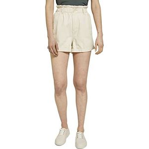 TOM TAILOR Denim Dames Relaxed Paperbag Shorts 1025238, 22515 - Soft Creme Beige, L