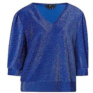 EMBELL dames glitter shirt, koningsblauw, S
