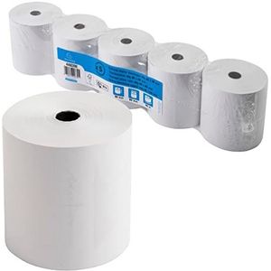 Exacompta - Ref. 44839E - Doos van 50 thermische rollen voor bankterminals - breedte 80 mm x diameter 80 mm - kern 12 mm - 1 thermische vouw 44g/m² - Lengte (+/- 2 m) : 95 m - Wit