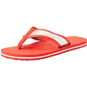 Calvin Klein Jeans Heren strandsandaal in MET flip-flop, vurig rood/metallic folie, 6.5 UK, Vurige rode metallic folie, 39 EU