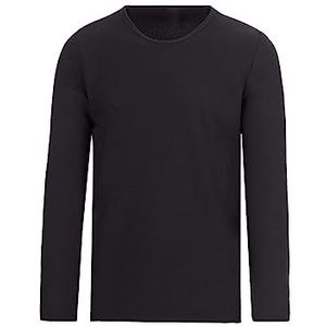 Trigema Heren shirt met lange mouwen heren fleece shirt 657004, zwart (008), 3XL
