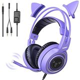 Somic - G951S - Gaming Headset - Violet - Afneembare Cat Ear - Met Microfoon