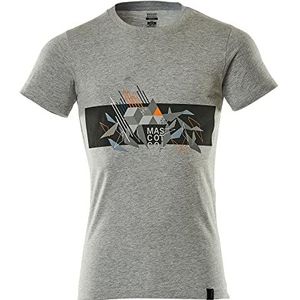 Mascot 19182-965-0814 Accelerate Safe Basic Moderne pasvorm Ronde hals T-shirt, grijs gemêleerd/Hi-Vis Orange, 5XL maat