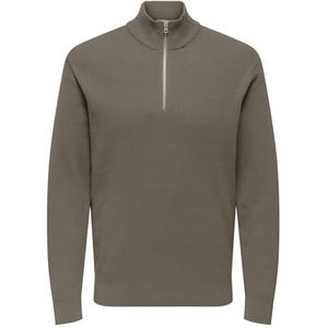 ONLY & SONS Onsphil Reg 12 Struc Half Zip Knit Noos, bonge koord, L