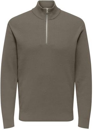 ONLY & SONS Onsphil Reg 12 Struc Half Zip Knit Noos, bonge koord, L