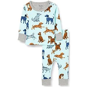 Hatley Organic Cotton Pyjamaset met lange mouwen voor jongens, playful pups, 12 Maanden