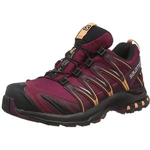 Salomon XA Pro 3D Trail Hardloopschoenen voor heren, stabiliteit, grip, duurzame bescherming, Wijnrood Rhododendron Winetasting Cantaloupe, 40.50 EU