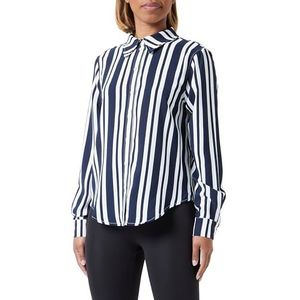 Vila Virasha L/S Shirt/Pb overhemd voor dames, Navy Blazer/Stripes: cloud Dancer, 42