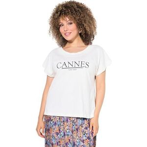 Ulla Popken - Shirt - Zwart - Jersey - Ronde Hals - Kwartmouw