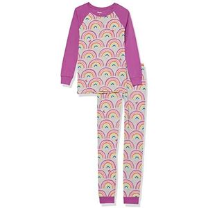 Hatley Organic Cotton Raglan Sleeve bedrukte pyjamaset voor meisjes, regenboog dromen, 6 Jaren