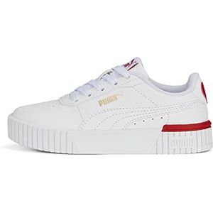 PUMA Carina 2.0 Red Thread PS Sneakers voor meisjes, Puma Wit Voor Alle Tijd Rood PUMA Goud, 31 EU