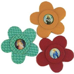 Adriatica Pelletteria Religieuze magneten, 3 stuks, leer, verschillende kleuren,
