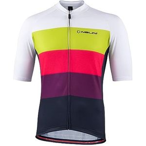 Nalini 03372705200C000.10 Carasco shirt met lange mouwen voor heren, fuchsia/paars/geel/wit/blauw, maat M