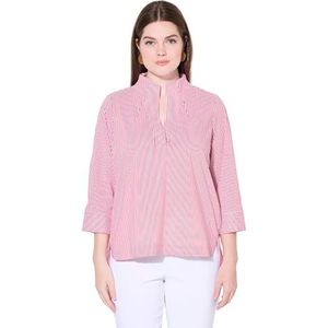 Ulla Popken - Blouse - Lichtroze/Wit - Wijde Blouse - Gestreept