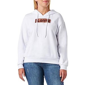 Love Moschino Dames Regular Fit Long-Sleeved Hoodie Sweatshirt, optisch wit, 40, wit (optical white), 40
