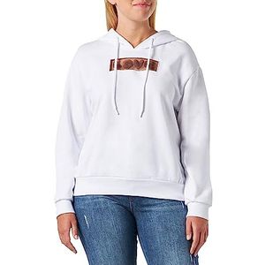 Love Moschino Dames Regular Fit Long-Sleeved Hoodie Sweatshirt, optisch wit, 42, wit (optical white), 42