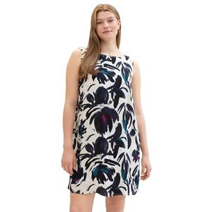TOM TAILOR Dames plussize basic zomerjurk met ruguitsnijding, 35285 - Dark Blue Floral Design, 3XL