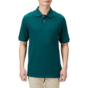 Amazon Essentials Men's Poloshirt van piqué-katoen met normale pasvorm (verkrijgbaar in grote en lange maten), Legergroen, S