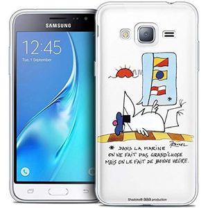 Caseink - Beschermhoes voor Samsung Galaxy J3 2016 (J320) [Licence Official Collector Les Shadoks® Design La Marine - Flexibel - Ultra dun - Gedrukt in Frankrijk]