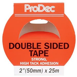 ProDec dubbelzijdig plakband voor dagelijks gebruik, montage, kunst en ambachten, scrapbook, fotoalbums, eenvoudig te gebruiken dubbelzijdig plakband met sterke lijm 48 mm x 5 m