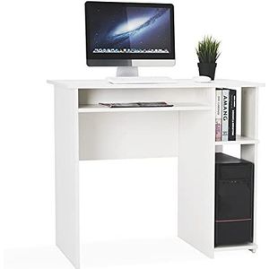 Meerveil Computertafel, houtmateriaal, wit, 85 x 45 x 75 cm