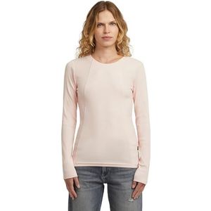 Een lijn Slim Rib r t ls wmn, roze (Silver Peony D26903-e136-h390), XXS