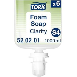 Tork Clarity Schuimhandzeep S4, 99% Ingrediënten op Natuurlijke Basis, 6 x 1.000 ml, 520201