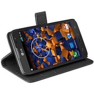 mumbi Hoes Bookstyle case compatibel met LG L70 hoes mobiele telefoon case wallet, zwart