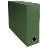 Exacompta - ref. 89523E - 1 transportdoos Canvas - 90 mm rug - Met metalen grijpgat - Formaat A4 - Afmetingen: 25,5 x 34 x 9 cm - Kleur groen - Gemonteerd geleverd