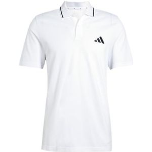 adidas Heren ESSENTIAL THREE STRIPES PIQUE POLO SHIRT, White/Black, S