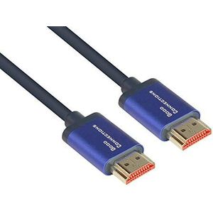 Good Connections SmartFLEX Ultra High Speed HDMI 2.1-kabel, 8K UHD-2/4K UHD, kopergeleider, aluminium behuizing, zeer flexibel, donkerblauw, 0,5 m/50 cm, overige, 4521-SF005B