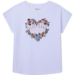 Pepe Jeans Gautier T-shirt voor meisjes en meisjes, Wit (wit), 10 anni