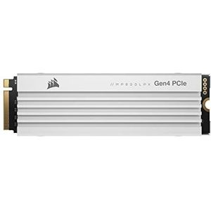 Corsair MP600 PRO LPX 1TB M.2 NVMe PCIe x4 Gen4 SSD - Geoptimaliseerd voor PS5 (Tot 7,100MB/sec Sequential Read-Snelheden, 5,800MB/sec Sequential Write-Snelheden) Wit