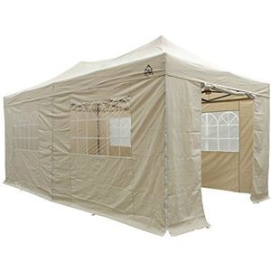 All Seasons Gazebos Volledig waterdicht vouwpaviljoen met 4 hoogwaardige zijpanelen, 3 x 6 m, beige