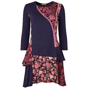 Joe Browns Dames bloemenprint fluwelen trim 3/4 mouw tuniek top, marineblauw, 40, marineblauw, 40