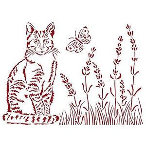 Stamperia - D Stencil - Provence Cat