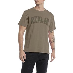 Replay T-shirt voor heren, regular fit, 836 Stone Green, S