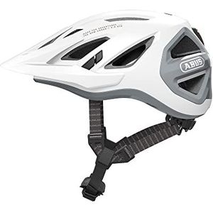 ABUS Urban-I 3.0 ACE cityhelm - sportieve fietshelm met LED-achterlicht, verlengd scherm en magneetsluiting - voor mannen en vrouwen - wit, maat S