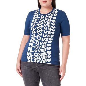 Love Moschino Dames Regular fit Short-Sleeved T-shirt, blauw, 38, blauw, 38