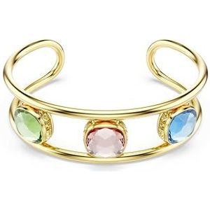 Swarovski Chroma cuff armband, Cushion-slijpvorm, Groen, Goudkleurige toplaag, S