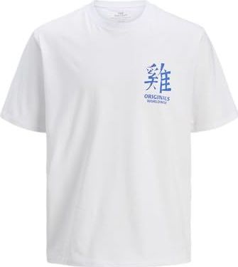 JACK & JONES Jorsnake Tee Ss Crew Neck Tg, wit (bright white), XS