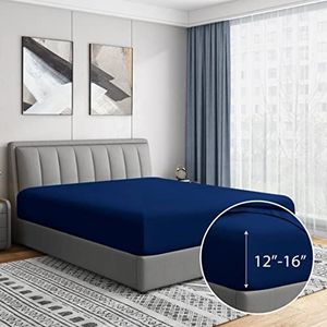 Cathay Home Luxe hoeslaken, ultrazachte microvezel, dubbel geborsteld, kreuk- en kleurecht, standaard zakdiepte, 35,6 cm, koningsblauw, voor eenpersoonsbed